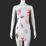 Print Backless Slim Tube Tops Dress GFRT-32709DBY