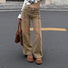 Vintage Frayed-edge Straight Jeans GWEN-JWKP46157