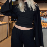 Solid Color Long Sleeve T Shirts GWEN-JWFT38497