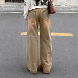 Vintage Frayed-edge Straight Jeans GWEN-JWKP46157