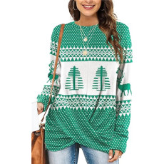 Round-neck Long Sleeve Christmas Top GYOU-CX716