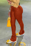 Solid Color Multi-pockets Micro Flare Pants OMY-11069