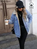 Loose Long Sleeve Fleece Denim Jacket GYXN-20780