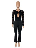 Lace Long Sleeve Off Shoulder Backless Jumpsuit SHD-9584