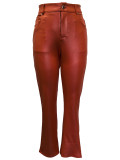 Solid Color Multi-pockets Micro Flare Pants OMY-11069