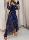 Polka Dot Print Irregular Long Dress GJMF-97732