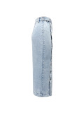 Irregular Split High Waist Denim Long Skirts GYXN-30291