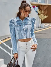 Long Sleeve Lapel Denim Short Coats GYXN-30321