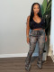 Retro Print Elastic-Waist Casual Micro Flared Pants SFY-808