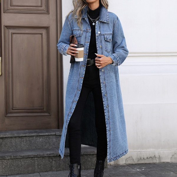 Long Sleeve Loose Denim Long Coats GYXN-20807