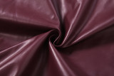 Solid Color Zipper Leather Coat XEF-K25C85370