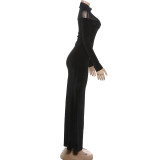 Long Sleeve Solid Color Maxi Dress XEF-K25D86424
