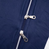 Contrast Color Zipper Tops Two Piece Pants Set MXBF-D25ST390