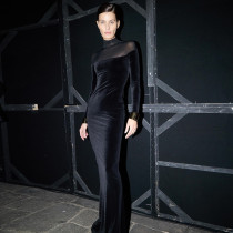 Long Sleeve Solid Color Maxi Dress XEF-K25D86424