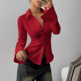Long Sleeve Solid Color Shirt GSRX-648