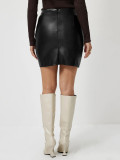 PU Leather Slim Irregular Skirts GYXN-9148