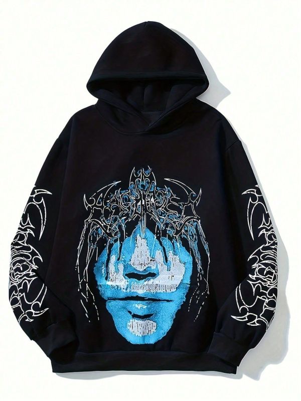 Printed Vintage Hooded Sweatshirt YWXS-XS-2553