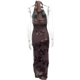 Strappy Backless Elegant Maxi Dress GQNF-Y00504DC