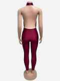 Sexy Backless Solid Color Ruched Jumpsuit GQNF-Y00442QC