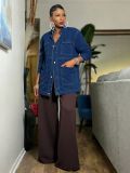 Plus Size Fashion Loose Long Sleeve Denim Coat GYLN-4903