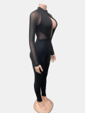Backless Deep V Neck Solid Color Jumpsuit GQNF-Y00354QC