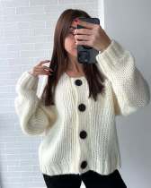 Single-breasted Loose Knits Sweater GQNF-Y00262CM