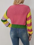 Color Block Letter Print Short Coats GQNF-F00038T