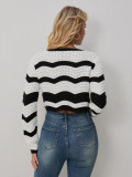 Stripe Color Block Knits Cardigan GQNF-Y00212TM