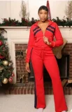 Contrast Color Sport Coat Two Piece Pants Set GBGF-251231