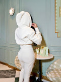 Solid Color Zipper Coats Two Piece Pants Set SFY-813