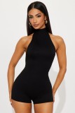 Sleeveless Backless Halterneck Romper SHD-9590