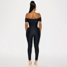 One Shoulder Solid Color Jumpsuit MXBF-J25JP432