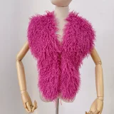 Solid Color Backless Halterneck Fur Top HBRS-5227