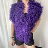 Solid Color Backless Halterneck Fur Top HBRS-5227
