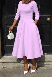Plus Size Solid Color U Neck Maxi Dress BGN-BN281