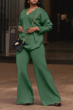 Plus Size Solid-Color Thickened Suede Two-Piece Pants Set BGN-BN318