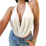 Deep V Neck Backless Sexy Tops GWLS-202408