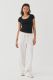 Solid Color U Neck Knits T Shirt GWLS-202402