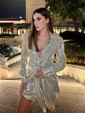 Long Sleeve Sequin Casual Shirt GWLS-LD201089