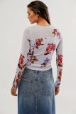 Mesh Print Long Sleeve T Shirt GWLS-202401