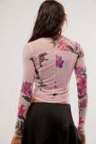 Mesh Print Long Sleeve T Shirt GWLS-202401