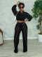 Contrast Color Straight Sport Pants Two-Piece Set SFY-827