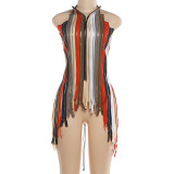Colorful Print Sleeveless Backless Tops GZJQ-K25L85358
