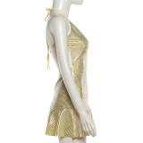 V Neck Hollow Out Backless Mini Dress GZJQ-K25D88525