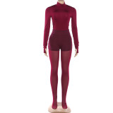 Solid Color Long Sleeve Tight Three Piece Pants Set GZJQ-K25S89466