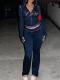 Fashion Casual Printed Zip-Up Long Sleeve Coat And Pants Suit YWXS-XS-4133