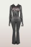 Fashion Casual Printed Zip-Up Long Sleeve Coat And Pants Suit YWXS-XS-4133