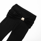 Halterneck Backless Tops Micro Flare Pants 2 Piece Set GDSF-D25ST556