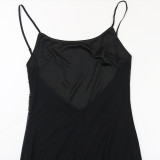 Hot Drill Backless Solid Color Maxi Dress CYA-902228