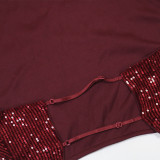 Deep V Neck Tie Up Backless Two Piece Skirts Set CYA-902062